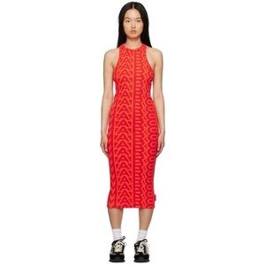 New Marc Jacobs
Women's Red The Monogram Race Ribbed Dress​​​​